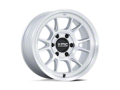 KMC Range Gloss Silver with Machined Face 6-Lug Wheel; 17x8.5; -10mm Offset (07-13 Silverado 1500)