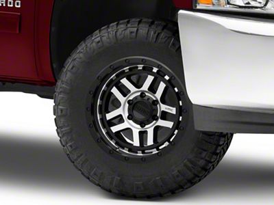 KMC Recon Satin Black Machined 6-Lug Wheel; 17x8.5; 18mm Offset (07-13 Silverado 1500)
