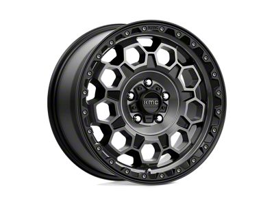 KMC Trek Satin Black with Gray Tint 6-Lug Wheel; 17x9; 0mm Offset (07-13 Silverado 1500)