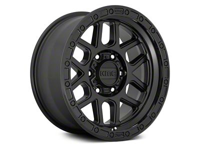 KMC Mesa Satin Black with Gloss Black Lip 8-Lug Wheel; 20x9; 18mm Offset (11-14 Silverado 2500 HD)