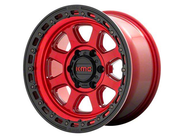 KMC Chase Candy Red with Black Lip 6-Lug Wheel; 17x9; 0mm Offset (07-14 Tahoe)