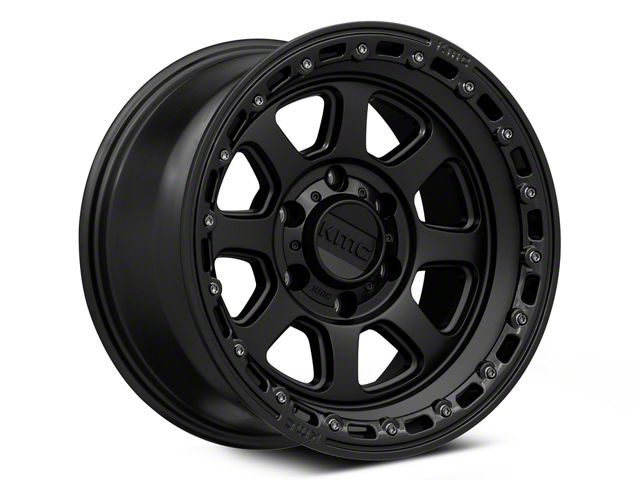 KMC Chase Satin Black with Gloss Black Lip 6-Lug Wheel; 17x9; 0mm Offset (07-14 Tahoe)