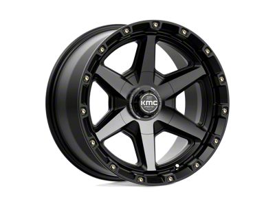 KMC Tempo Satin Black with Gray Tint 6-Lug Wheel; 17x9; -12mm Offset (07-14 Tahoe)