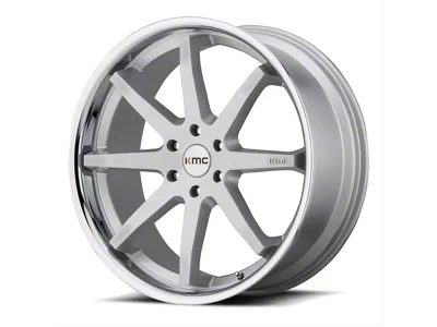 KMC Reverb Brushed Silver with Chrome Lip 6-Lug Wheel; 20x9; 30mm Offset (07-14 Yukon)
