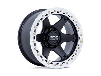KMC VI Beadlock Satin Black with Machined Ring 8-Lug Wheel; 20x10; -48mm Offset (08-10 F-250 Super Duty)