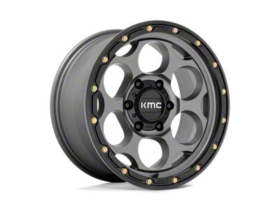 KMC Dirty Harry Satin Gray with Black Lip 8-Lug Wheel; 17x8.5; 0mm Offset (08-10 F-350 Super Duty SRW)