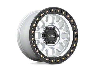 KMC GRS Machined with Satin Black Lip 8-Lug Wheel; 20x9; 0mm Offset (08-10 F-350 Super Duty SRW)