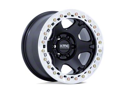 KMC VI Beadlock Satin Black with Machined Ring 8-Lug Wheel; 17x9; -38mm Offset (08-10 F-350 Super Duty SRW)