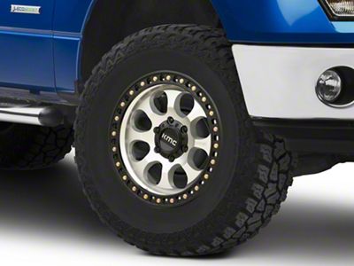KMC Riot SBL Machined with Satin Black Lip 6-Lug Wheel; 17x8.5; 10mm Offset (09-14 F-150)