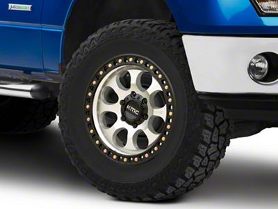 KMC Riot SBL Machined with Satin Black Lip 6-Lug Wheel; 18x9; 18mm Offset (09-14 F-150)