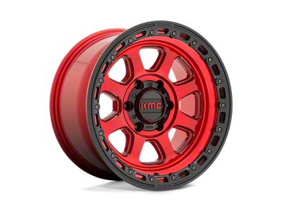 KMC Chase Candy Red with Black Lip 8-Lug Wheel; 20x9; 18mm Offset (10-18 RAM 2500)