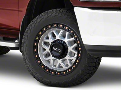 KMC GRS Machined with Satin Black Lip 8-Lug Wheel; 20x9; 18mm Offset (10-18 RAM 2500)