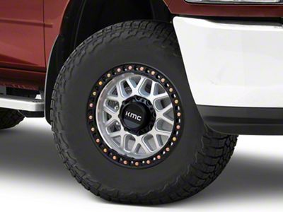 KMC GRS Machined with Satin Black Lip 8-Lug Wheel; 17x8.5; 0mm Offset (10-18 RAM 3500 SRW)