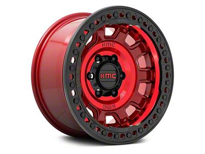 KMC Tank Beadlock Candy Red 8-Lug Wheel; 17x9; -38mm Offset (11-16 F-250 Super Duty)