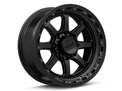 KMC Chase Satin Black with Gloss Black Lip 8-Lug Wheel; 20x9; 18mm Offset (11-16 F-350 Super Duty SRW)