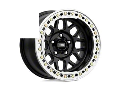 KMC Grenade Crawl Beadlock Satin Black 8-Lug Wheel; 18x9; 10mm Offset (11-16 F-350 Super Duty SRW)