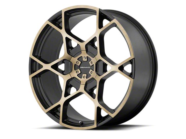 KMC Crosshair Satin Black with Machined Face and Tinted Clear 6-Lug Wheel; 22x9; 35mm Offset (14-18 Sierra 1500)