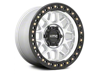 KMC GRS Machined with Satin Black Lip 6-Lug Wheel; 18x8.5; 0mm Offset (14-18 Sierra 1500)