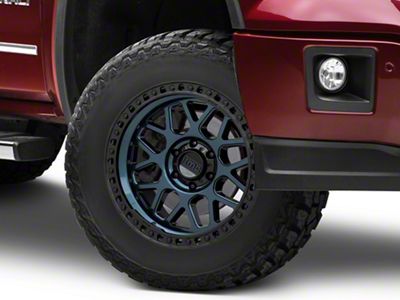 KMC GRS Midnight Blue with Gloss Black Lip 6-Lug Wheel; 18x9; 18mm Offset (14-18 Sierra 1500)