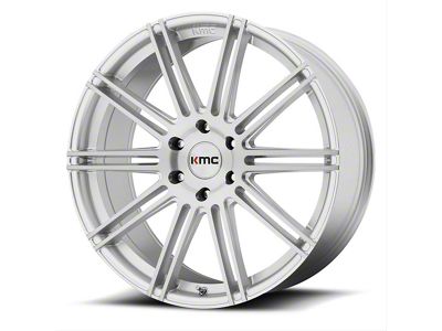KMC Channel Brushed Silver 6-Lug Wheel; 22x9.5; 30mm Offset (14-18 Silverado 1500)