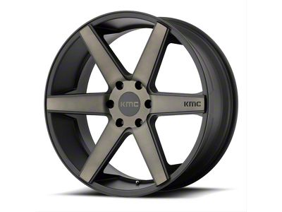 KMC District Matte Black Dark Tint 6-Lug Wheel; 20x8.5; 15mm Offset (14-18 Silverado 1500)