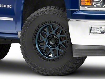 KMC GRS Midnight Blue with Gloss Black Lip 6-Lug Wheel; 18x9; -12mm Offset (14-18 Silverado 1500)