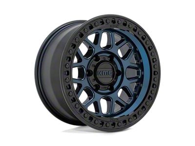 KMC GRS Midnight Blue with Gloss Black Lip 6-Lug Wheel; 17x9; 18mm Offset (14-18 Silverado 1500)