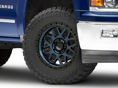 KMC GRS Midnight Blue with Gloss Black Lip 6-Lug Wheel; 20x9; 0mm Offset (14-18 Silverado 1500)