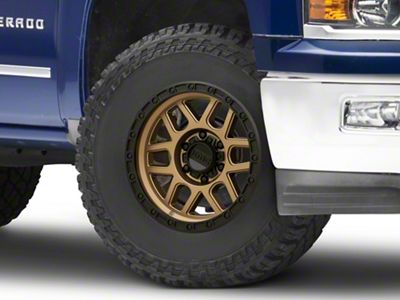 KMC Mesa Matte Bronze with Black Lip 6-Lug Wheel; 17x9; 18mm Offset (14-18 Silverado 1500)