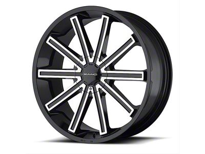 KMC Nerve Gloss Black Machined 6-Lug Wheel; 22x9; 38mm Offset (14-18 Silverado 1500)