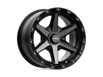 KMC Tempo Satin Black with Gray Tint 6-Lug Wheel; 17x9; -12mm Offset (14-18 Silverado 1500)
