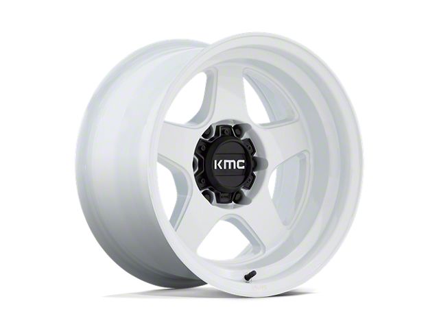 KMC Lobo Gloss White 6-Lug Wheel; 17x8.5; -10mm Offset (15-20 F-150)