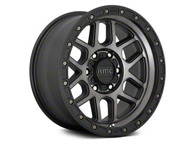KMC Mesa Satin Black with Gray Tint 8-Lug Wheel; 18x9; 18mm Offset (15-19 Silverado 3500 HD SRW)