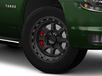 KMC Chase Satin Black with Gloss Black Lip 6-Lug Wheel; 20x9; 18mm Offset (15-20 Tahoe)