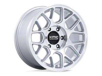 KMC Hatchet Gloss Silver with Machined Face 6-Lug Wheel; 17x8.5; -10mm Offset (15-20 Yukon)