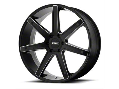 KMC Revert Satin Black Milled 6-Lug Wheel; 22x9.5; 15mm Offset (15-20 Yukon)