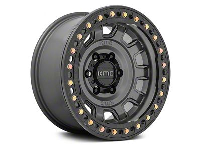 KMC Tank Beadlock Anthracite 8-Lug Wheel; 17x9; -38mm Offset (23-25 F-250 Super Duty)