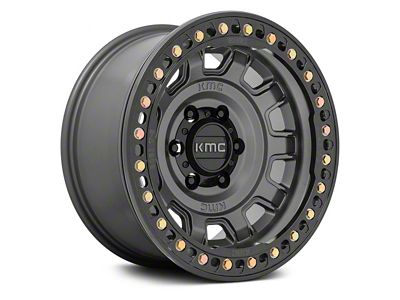 KMC Tank Beadlock Anthracite 8-Lug Wheel; 17x9; -38mm Offset (23-24 F-250 Super Duty)