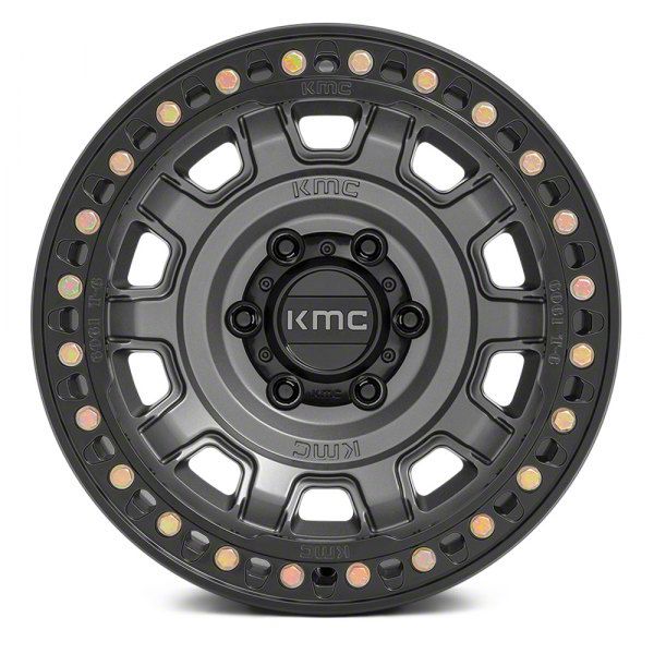 KMC F-250 Super Duty Tank Beadlock Anthracite 8-Lug Wheel; 17x9