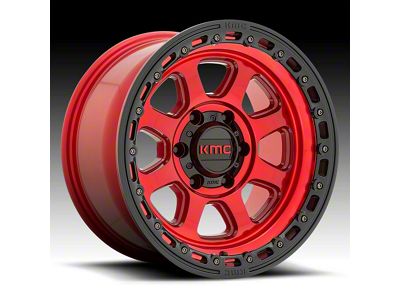 KMC Chase Candy Red with Black Lip 8-Lug Wheel; 20x9; 18mm Offset (23-25 F-350 Super Duty SRW)