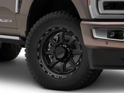 KMC Chase Satin Black with Gloss Black Lip 8-Lug Wheel; 20x9; 0mm Offset (23-25 F-350 Super Duty SRW)