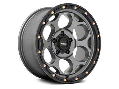 KMC Dirty Harry Satin Gray with Black Lip 8-Lug Wheel; 17x8.5; 0mm Offset (23-24 F-350 Super Duty SRW)