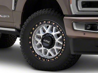 KMC GRS Machined with Satin Black Lip 8-Lug Wheel; 20x9; 0mm Offset (23-25 F-350 Super Duty SRW)