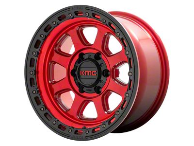 KMC Chase Candy Red with Black Lip 6-Lug Wheel; 17x9; 0mm Offset (24-25 Ranger)
