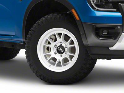 KMC Range Gloss Silver with Machined Face 6-Lug Wheel; 17x8.5; -10mm Offset (24-25 Ranger)