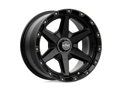 KMC Tempo Satin Black 6-Lug Wheel; 17x9; -12mm Offset (24-26 Ranger)