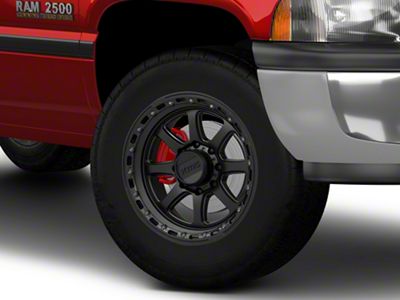 KMC Chase Satin Black with Gloss Black Lip 8-Lug Wheel; 18x9; 0mm Offset (94-02 RAM 2500)