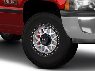 KMC GRS Machined with Satin Black Lip 8-Lug Wheel; 17x9; 18mm Offset (94-02 RAM 2500)