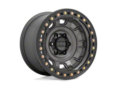 KMC Tank Beadlock Anthracite 8-Lug Wheel; 17x9; -38mm Offset (99-07 F-250 Super Duty)