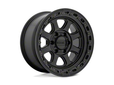 KMC Chase Satin Black with Gloss Black Lip 8-Lug Wheel; 20x9; 0mm Offset (99-07 F-350 Super Duty SRW)